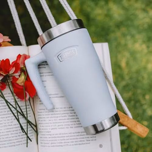 Thermos Icon Stainless Steel Travel Mug with Lid, White, 470ml – 4