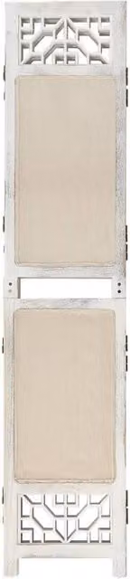 Berkfield Home 6-Panel Fabric Room Divider in Beige, H 210 cm x W 165 cm