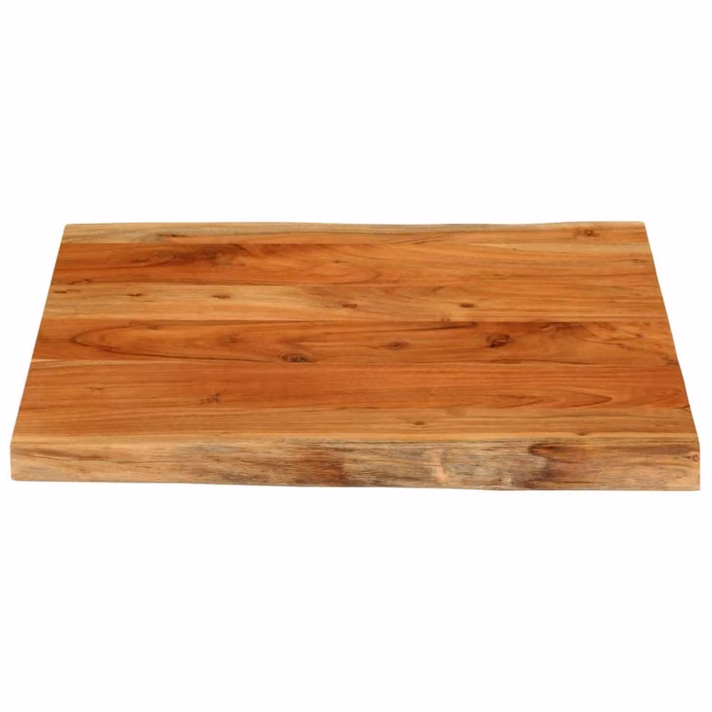 Berkfield Home Rectangular Solid Wood Acacia Live Edge Table Top in Brown, W/D/H: 60 x 60 x 3.8 cm – 3