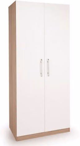 Harmony Hyde White and Oak 2 Door Double Wardrobe