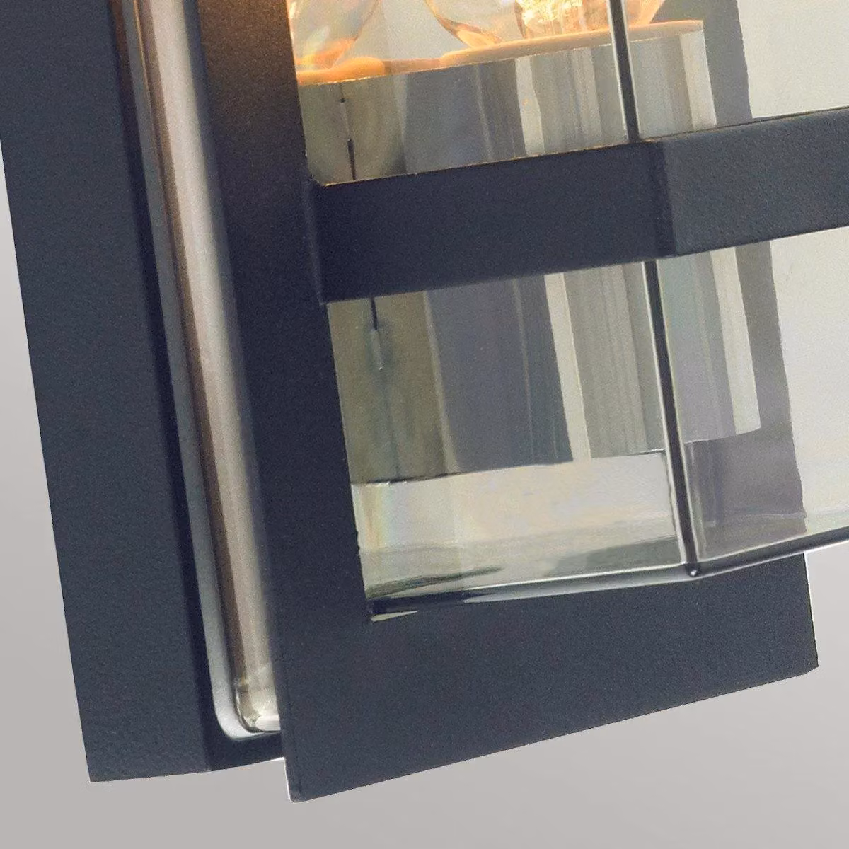 Netlighting Boden Modern Outdoor Wall Light in Black with Transparent Glass, IP54, E27 – 3