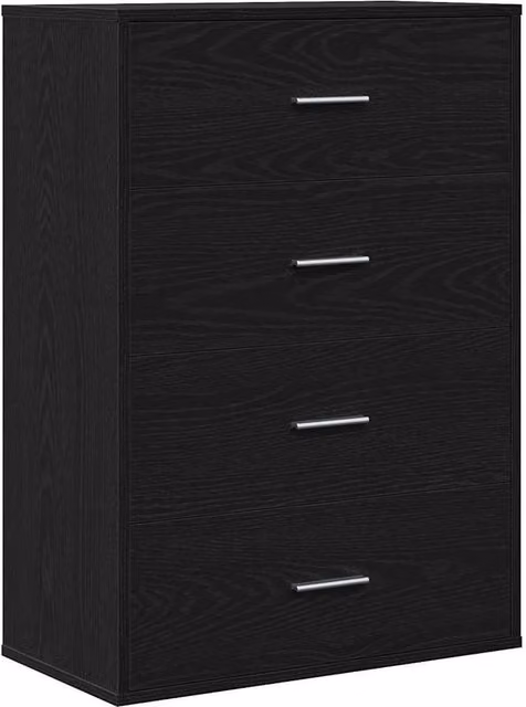 Berkfield Home Black Oak Sideboard with Drawer, W/D/H: 60 x 31 x 84 cm