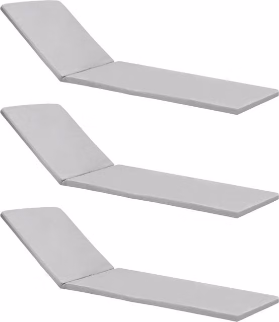 Gardenista Grey Water Repellent Rectangular Outdoor Sun Lounger Cushion Set of 3