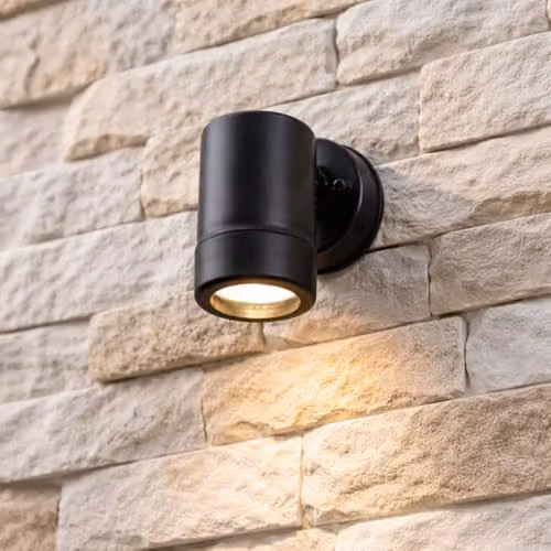 CGC Lighting Valentine Black Outdoor Single Spot GU10 Up and Down Wall Light – 1