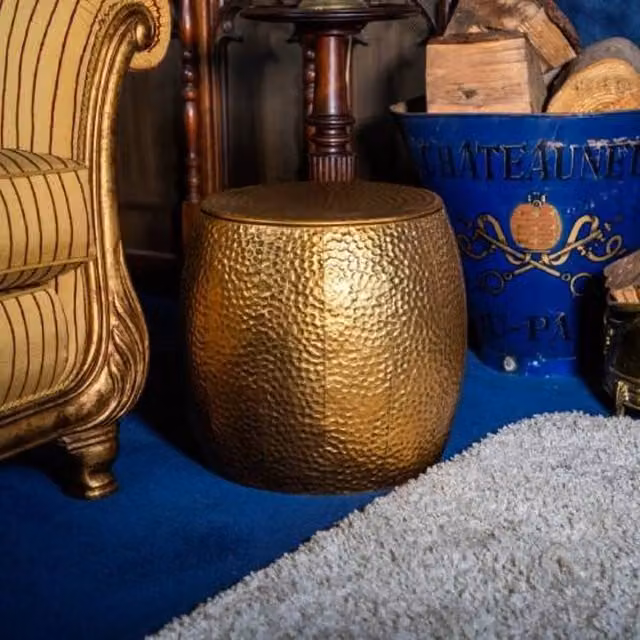 Madison & Mayfair Gold Metal Side Table W/D/H: 46 x 46 x 42 cm