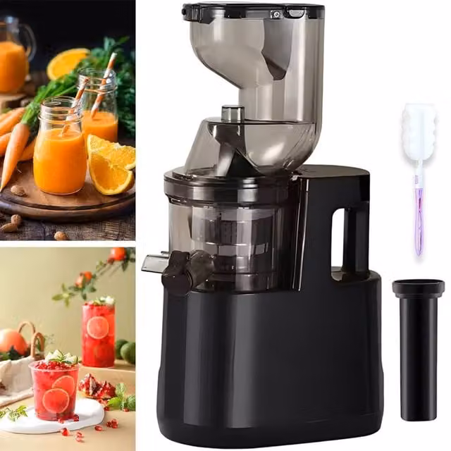 Hinsinc Electric Slow Masticating Juicer in Black