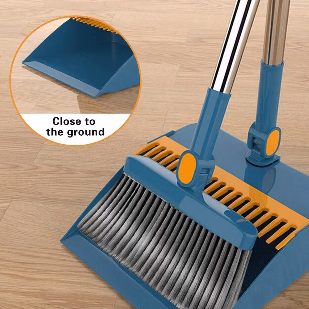 PAWNORA 3 Pack Blue Long Handle Dustpan and Brush Set with Scraper and Foldable Design – 2