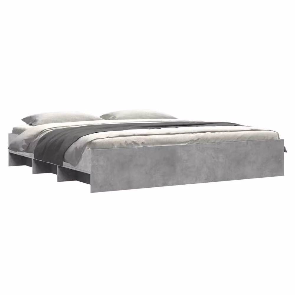 Berkfield Home Super King Bed Frame in Concrete Grey, Engineered Wood, W/D/H: 180 x 200 cm – 3