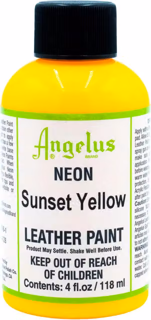 Angelus Acrylic Leather Paint Neon Sunset Yellow 118 ml