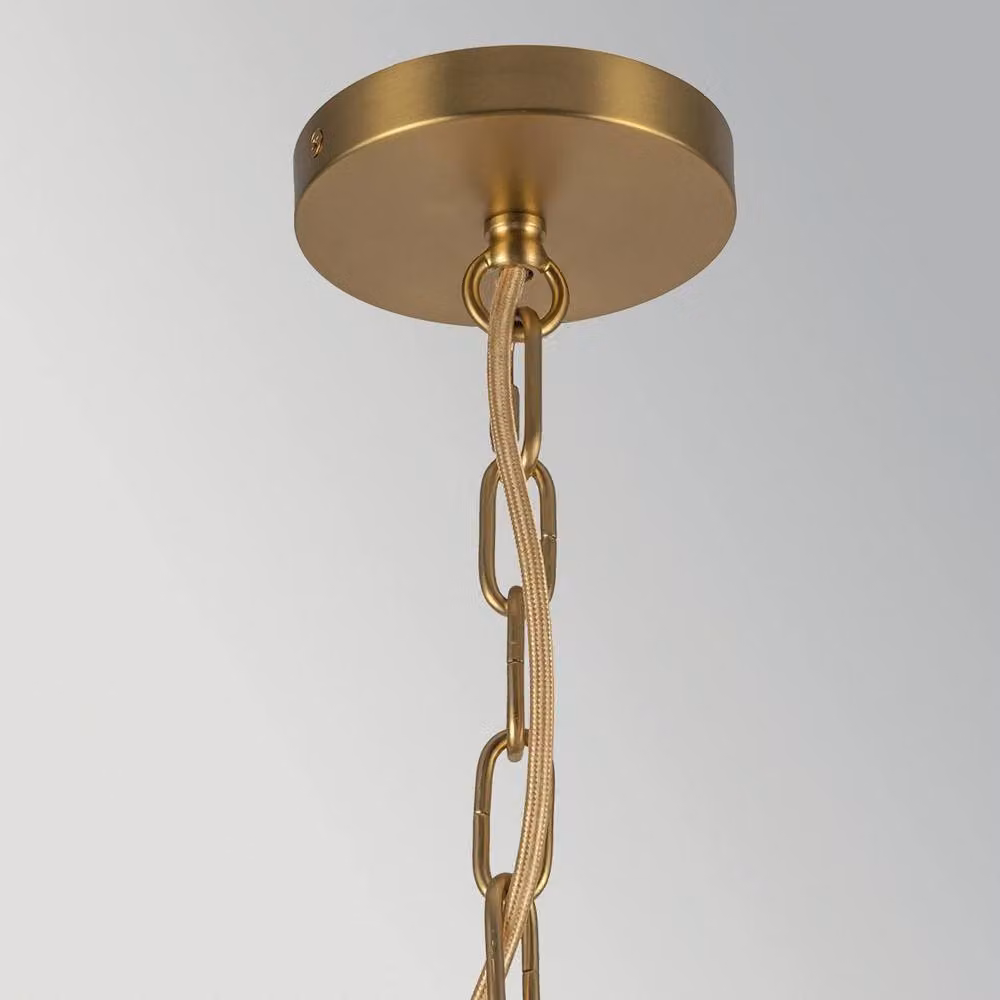 Netlighting Kai Small Pendant Light in Brushed Gold and Rattan – 3