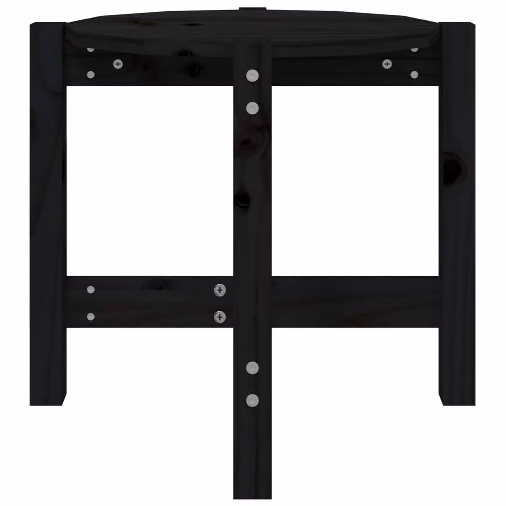 Berkfield Home Round Black Solid Pine Wood Coffee Table, W/D/H: 52.5 x 52.5 x 45 cm – 4