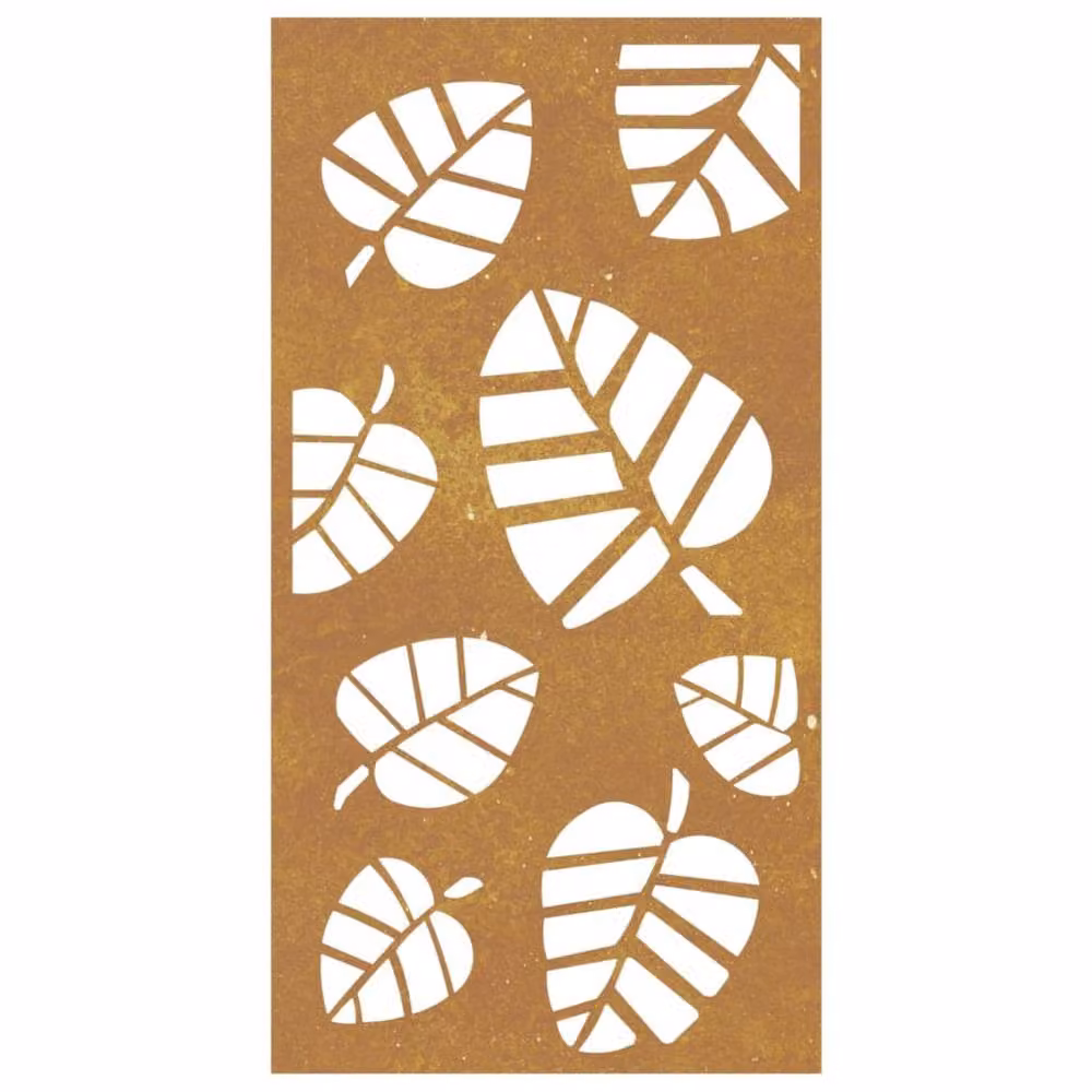 Berkfield Home Brown Corten Steel Floral Wall Decoration, W: 105 cm, H: 55 cm – 3