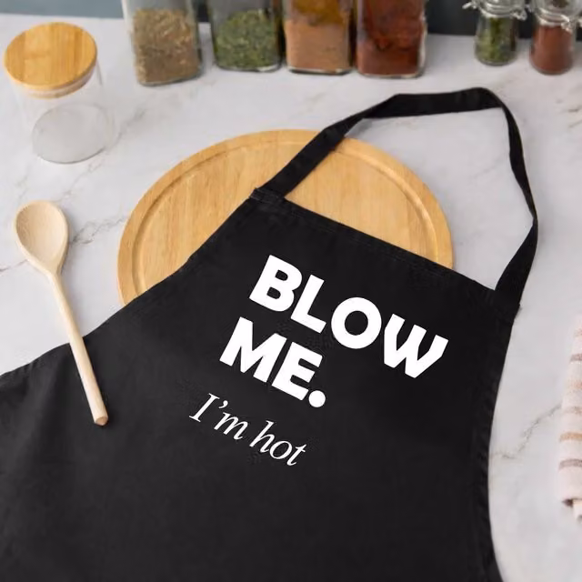 60 Second Makeover Blow Me I'm Hot Black Apron