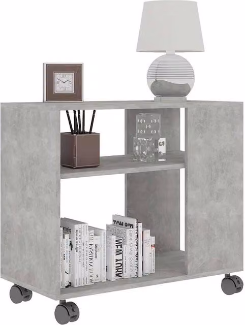 Berkfield Home Industrial Grey Side Table with Castors, W/D/H: 70 x 35 x 55 cm – 1