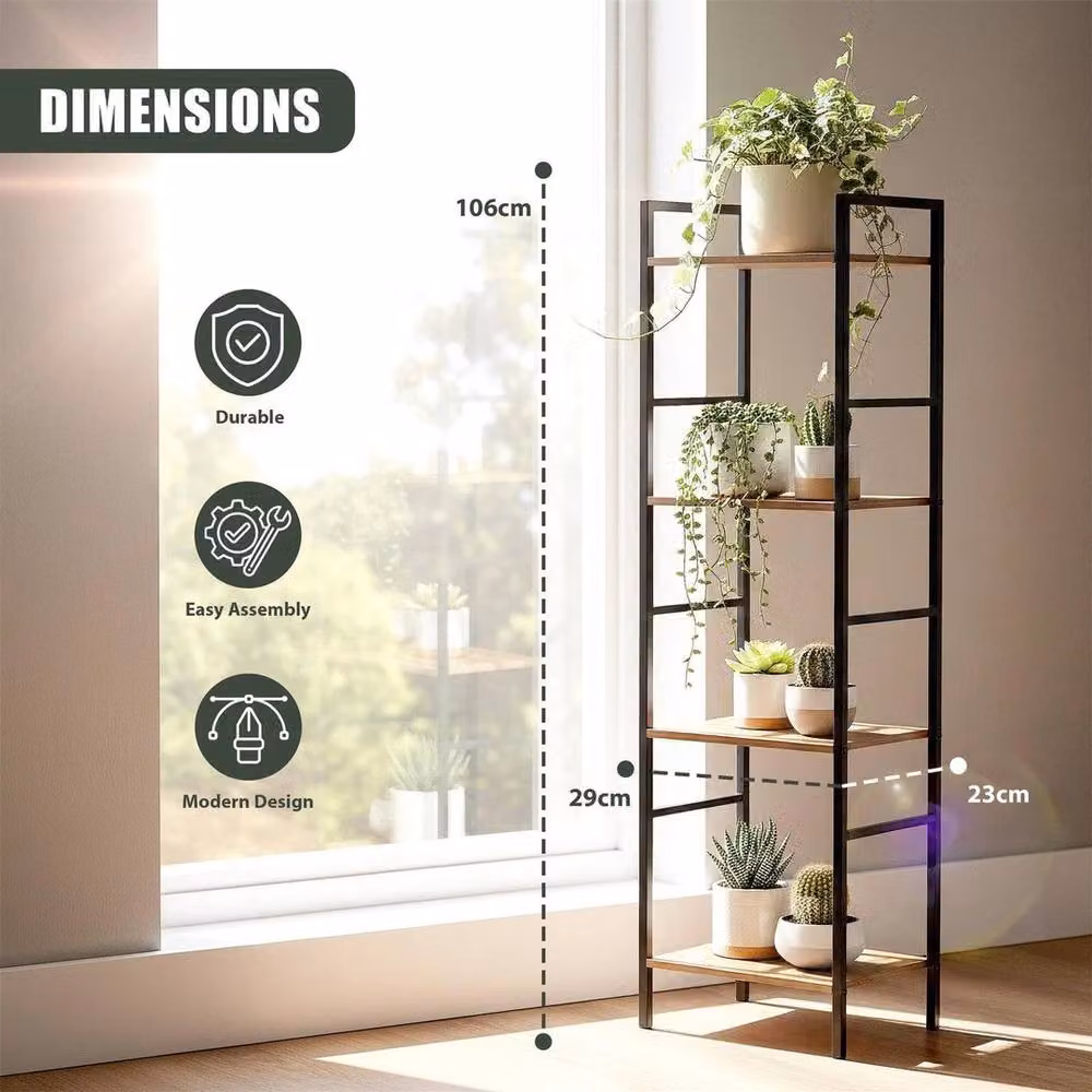Havendro 4 Tier Industrial Storage Rack in Brown and Black – 2