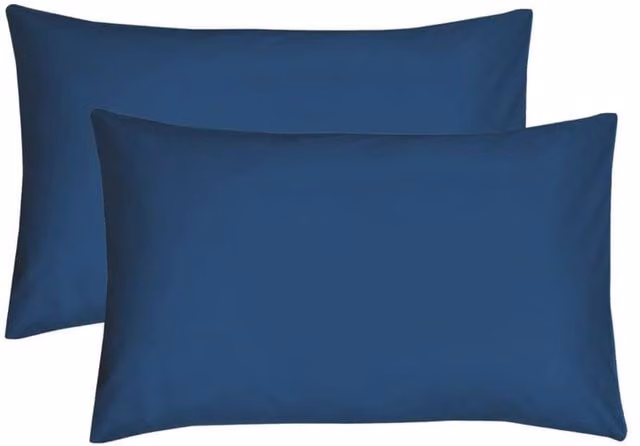 Smart Living Blue Polycotton Non-Iron Pillowcase Pair