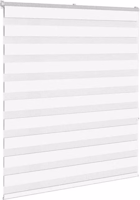 Berkfield Home Elegant Zebra Blind in White, Polyester, W: 120 cm, H: 150 cm
