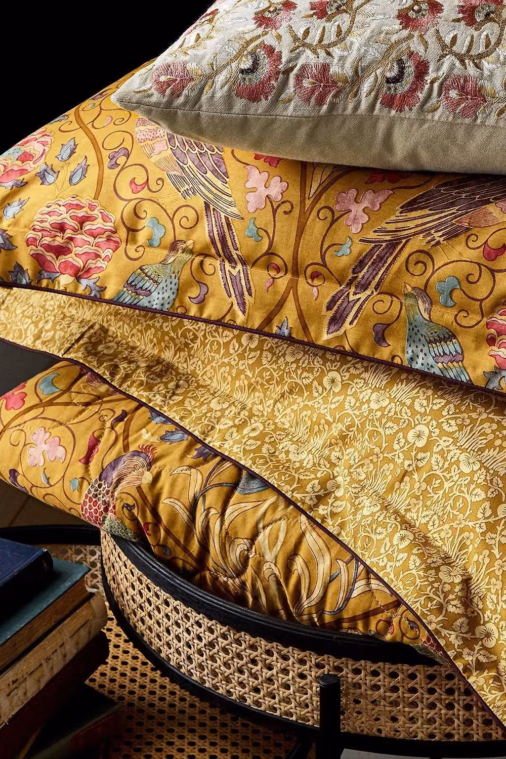 Morris & Co Seasons By May Cotton Percale Duvet Cover and Pillowcase Set in Yellow, W: 200 cm x H: 200 cm – 3