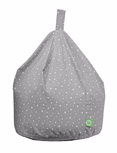 BeanLazy Cotton Grey Geometric Star Bean Bag for Children with Removable Cover