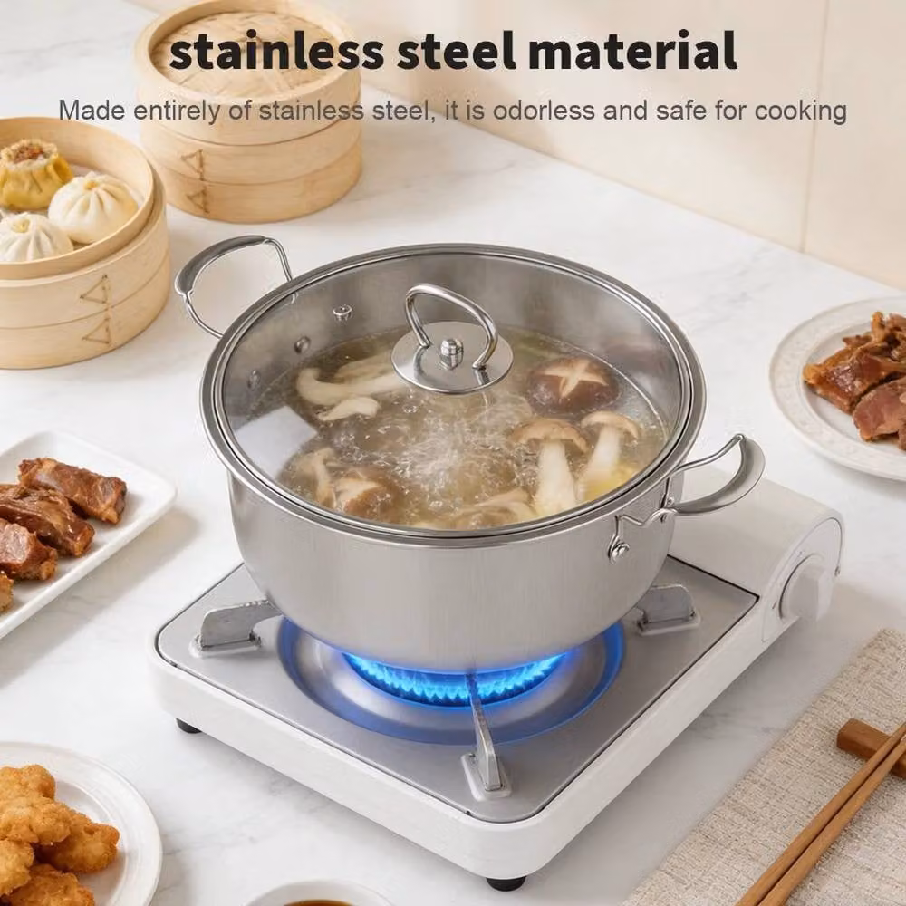 FORGEVIO Stainless Steel Uncoated Cooking Pot with Lid in Silver – 2