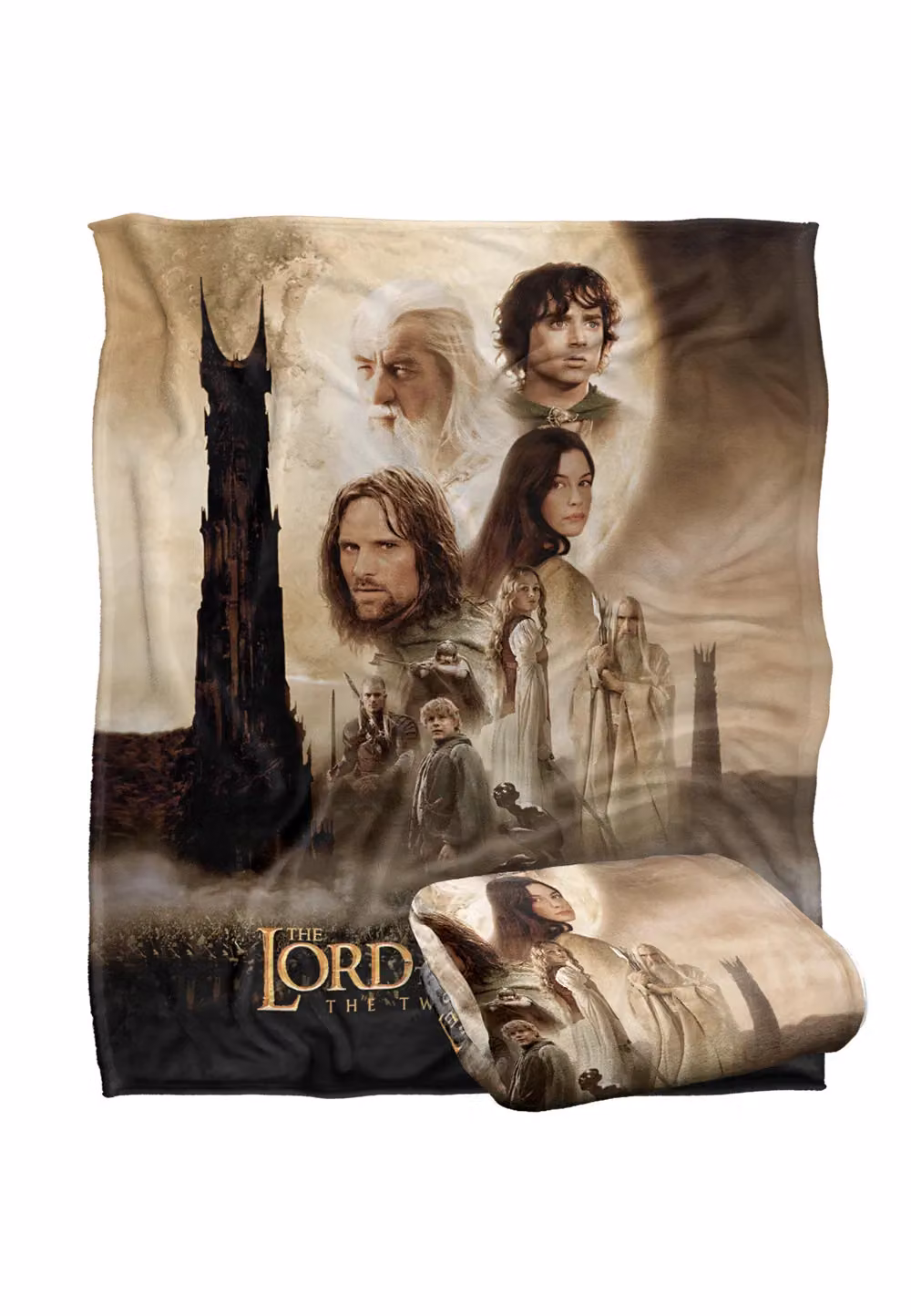 LOGOVISION Lord of the Rings Two Towers Throw Blanket, Multicolour and White, W/D/H: 152 x 127 cm – 6