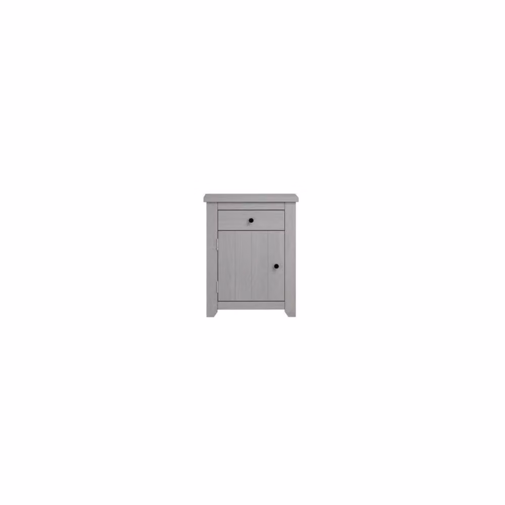 Wyld Haus Tralee Grey Washed Pine Bedside Cabinet with 1 Drawer and 1 Door – 2