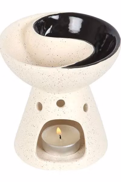 KDMD Yin Yang Dual Ceramic Oil Burner and Wax Warmer in White – 2
