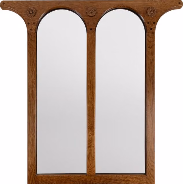 House of Hackney BRUNEL Double Mirror in Brown Oak, W/D/H: 90.5 x 2.0 x 89.5 cm