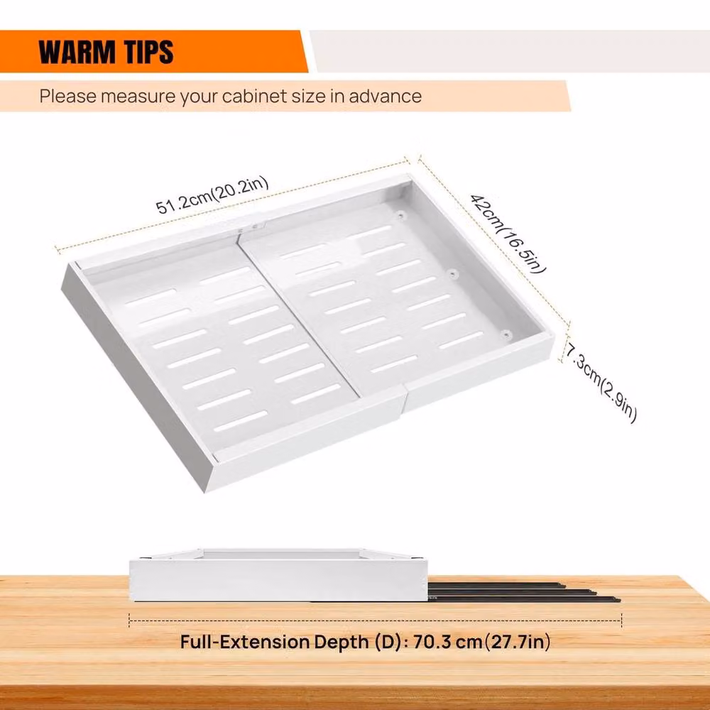 EONLION White Pull Out Cabinet Organizer with 2 Expandable Storage Drawers – 2