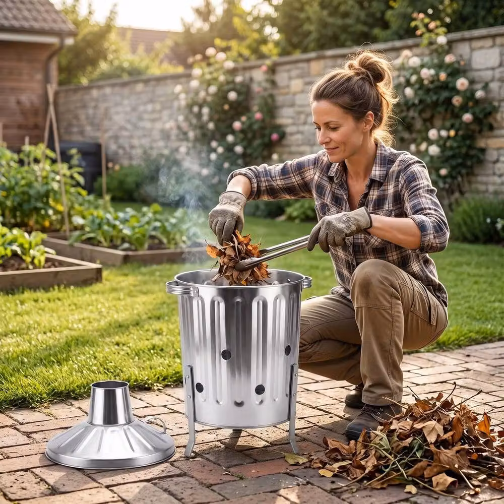 SPETLEK 15L Mini Garden Incinerator in Silver Galvanised Steel – 4
