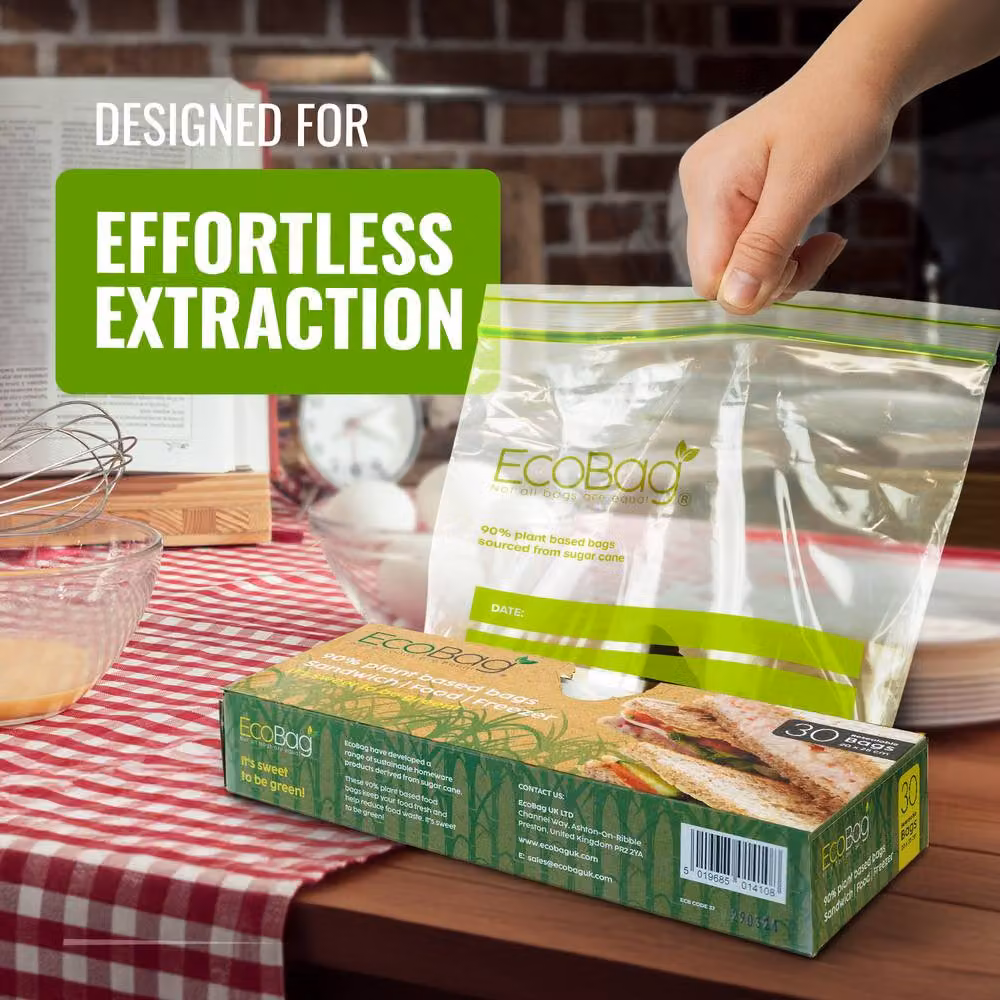 Ecobag 30 Pack Reusable Freezer and Sandwich Bags, 2.5 Litre, Transparent – 4