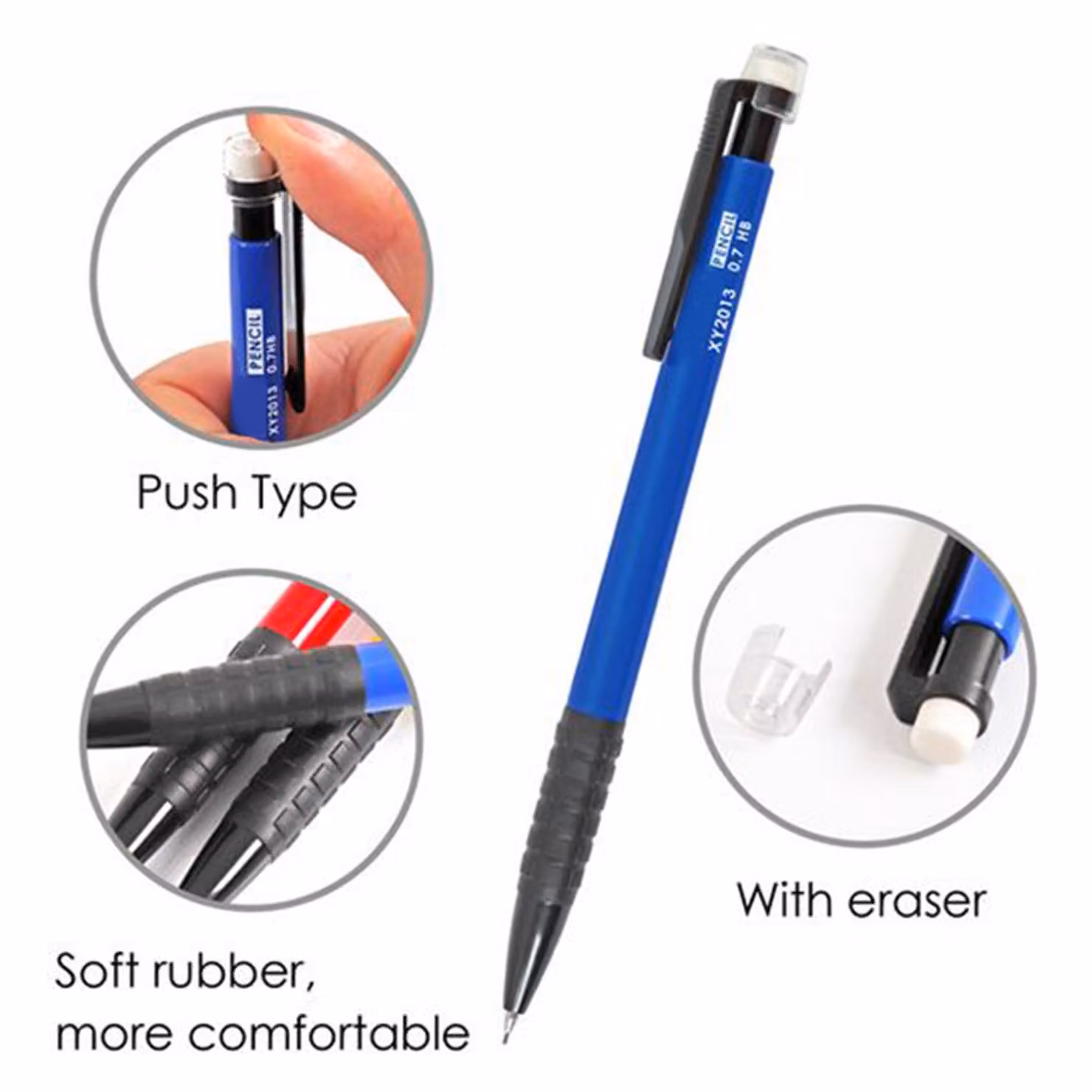 Janrax Pack of 8 HB 0.7mm Graphite Mechanical Pencils with Eraser – 2