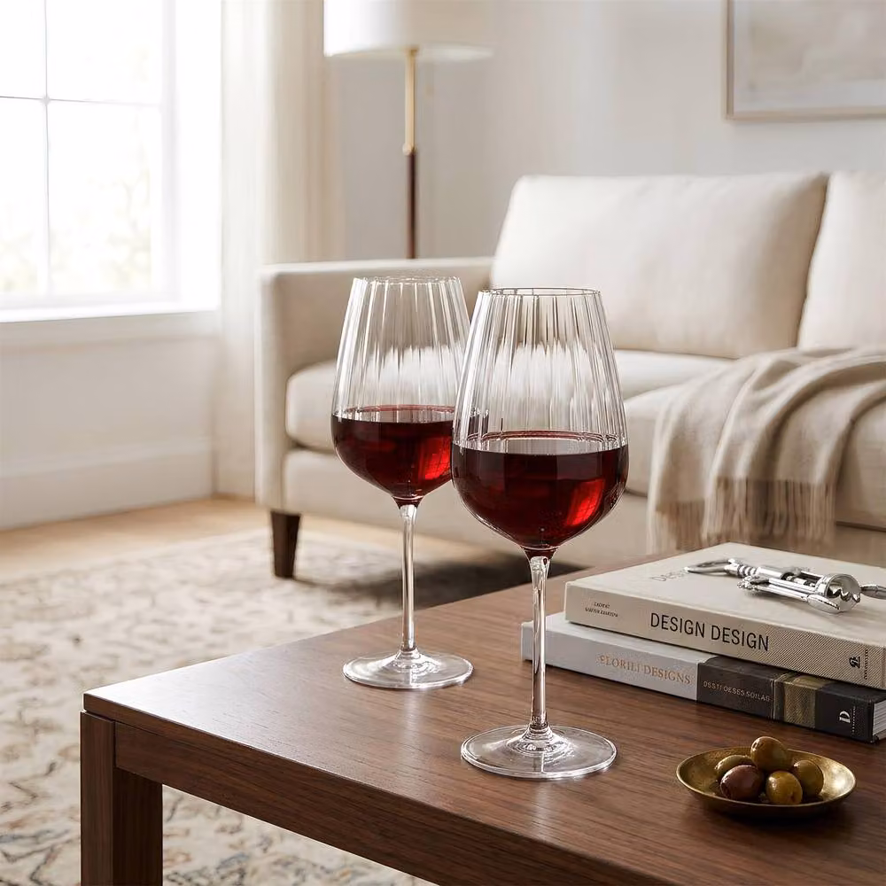 Argon Tableware Kensington Optic Crystal Red Wine Glasses, 640ml, Pack of 6, Transparent – 3