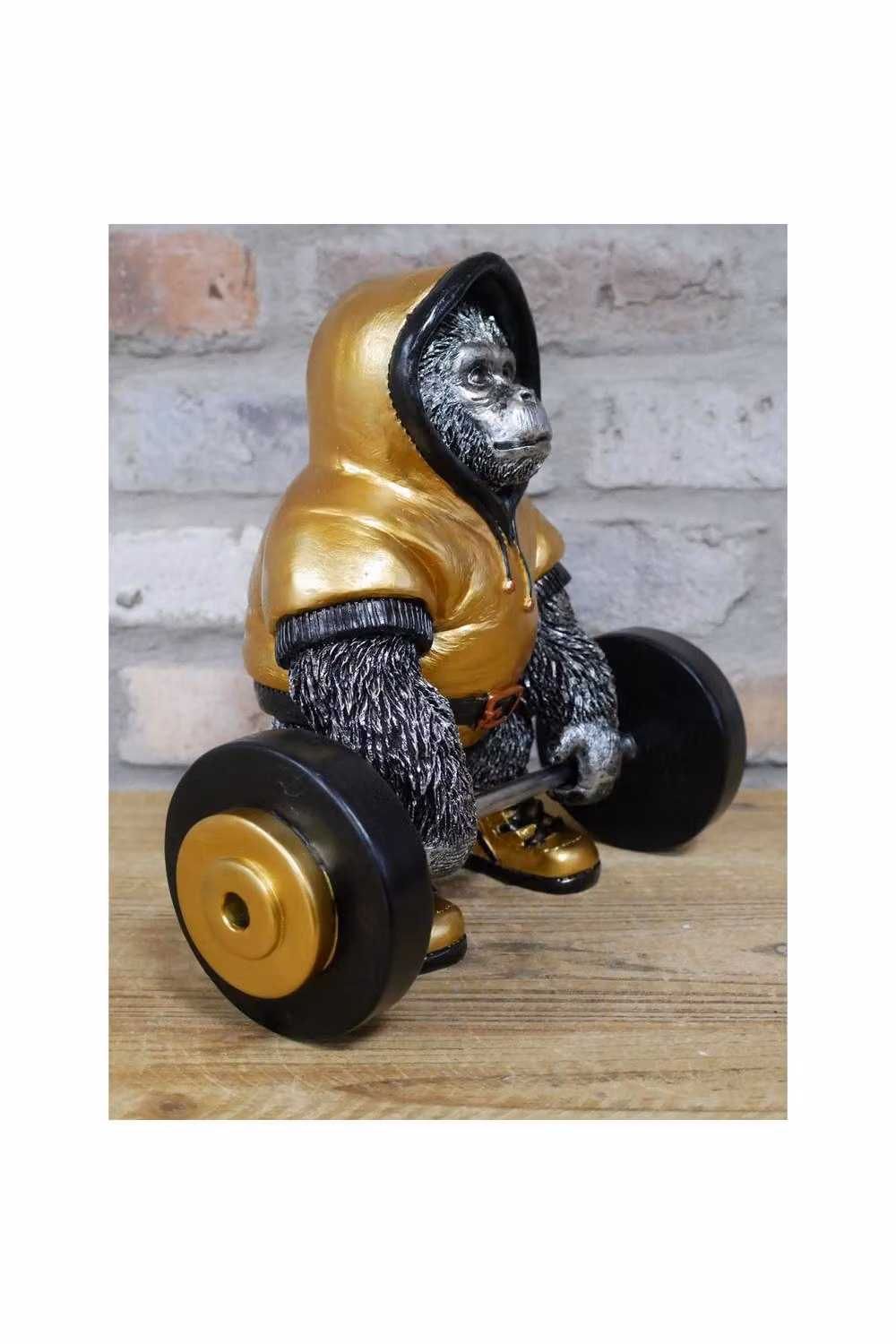 Gifts Direct 2 U Gold Weight Lifting Gorilla Tabletop Ornament – 2