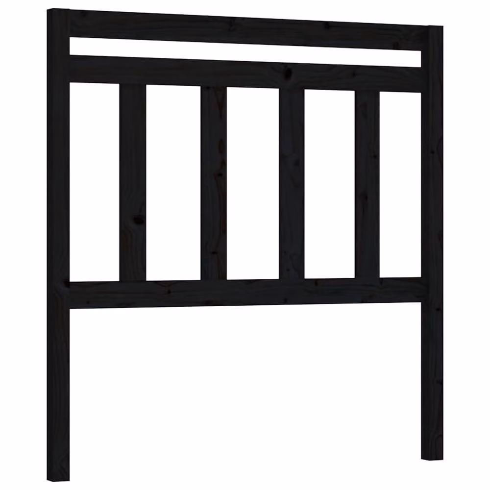 Berkfield Home Beautiful Solid Pine Bed Headboard, Black, W/D/H: 81 x 4 x 100 cm – 3