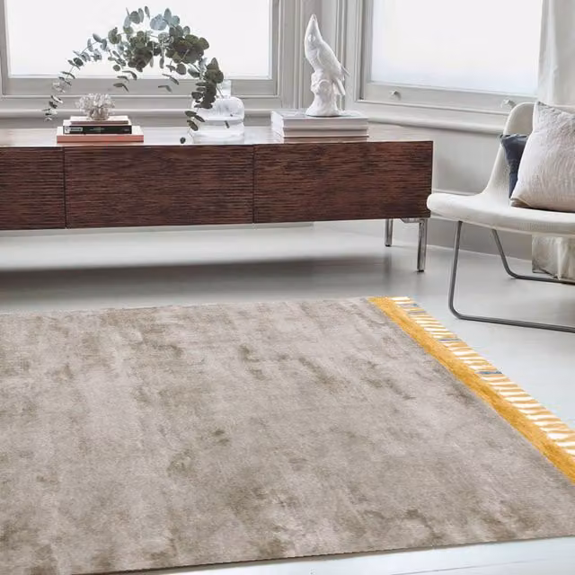 The Rug Shop UK Silver Handmade Kilim Plain Rectangular Area Rug, W: 200 cm, L: 290 cm
