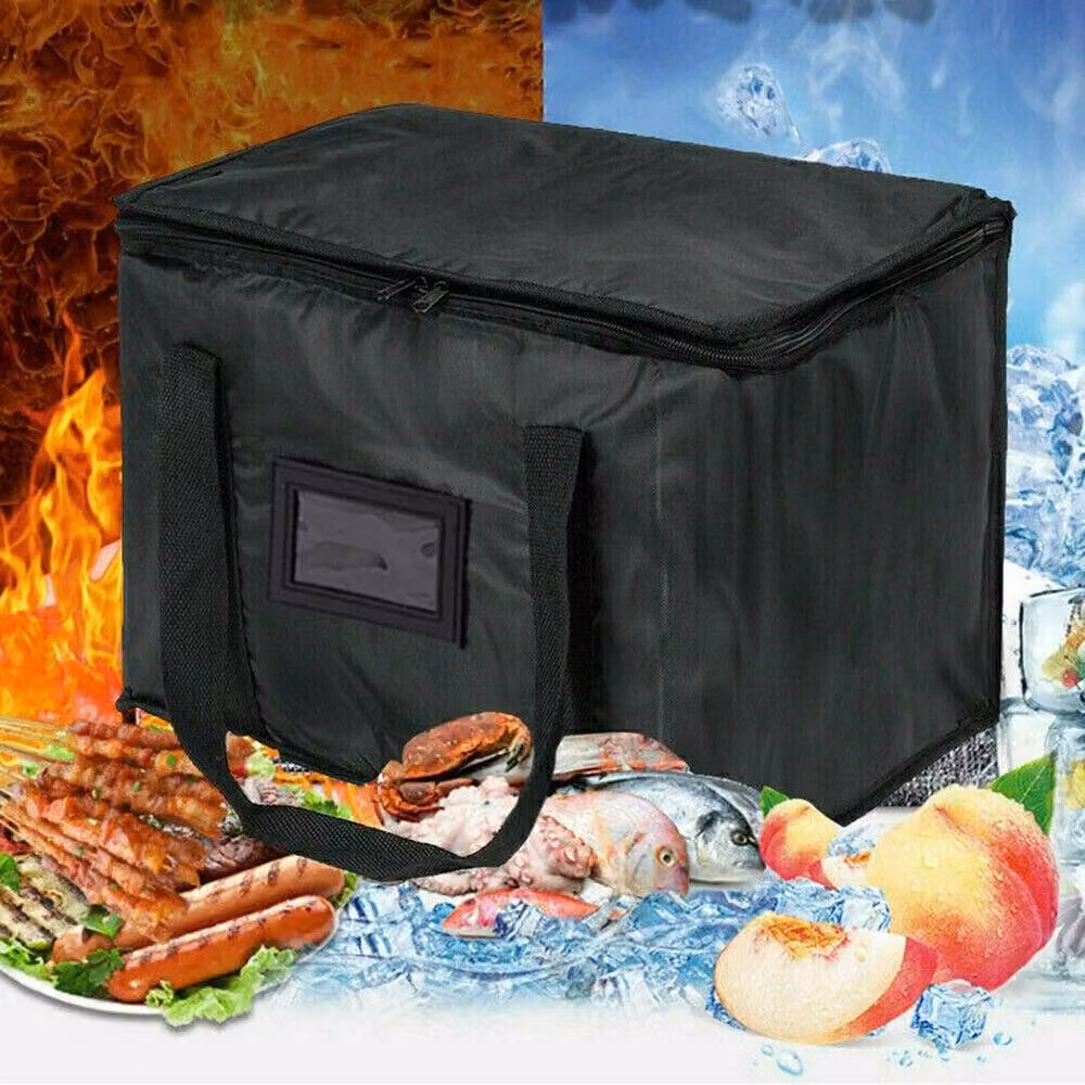 Kelvenix 2-Piece Insulated Food Delivery Bags, Black, 70L Capacity – 3