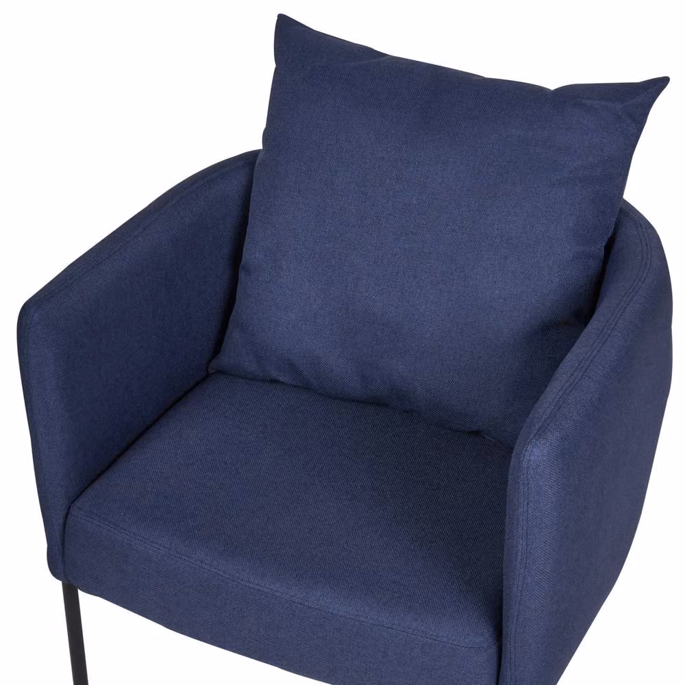 Wyld and Coco Blue Tub Armchair with Black Metal Legs – 5