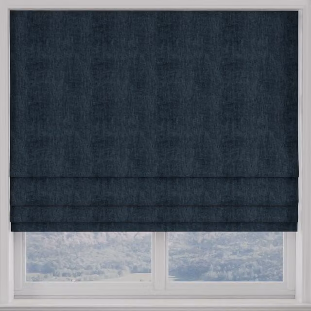 Terrys Luxuria Made to Measure Blackout Roman Blind in Navy Blue