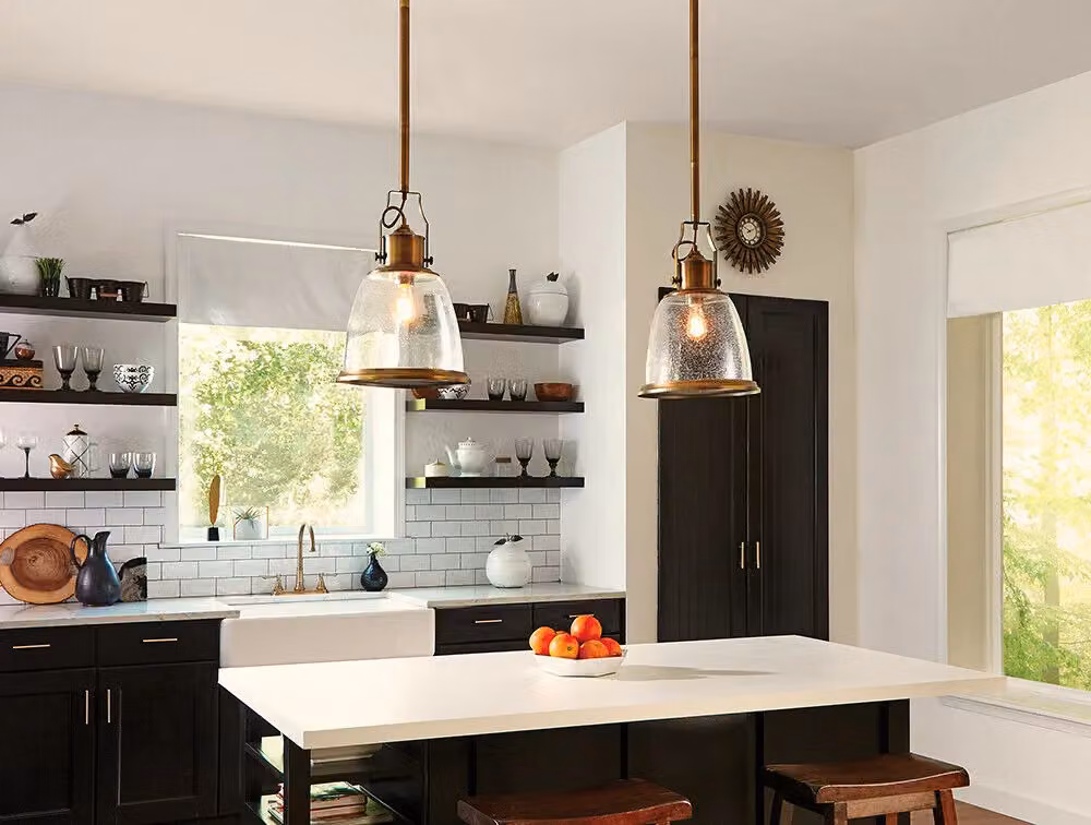Loops Single Bulb Pendant Ceiling Light Fitting in Aged Brass Finish with LED E27 75W Bulb – 2