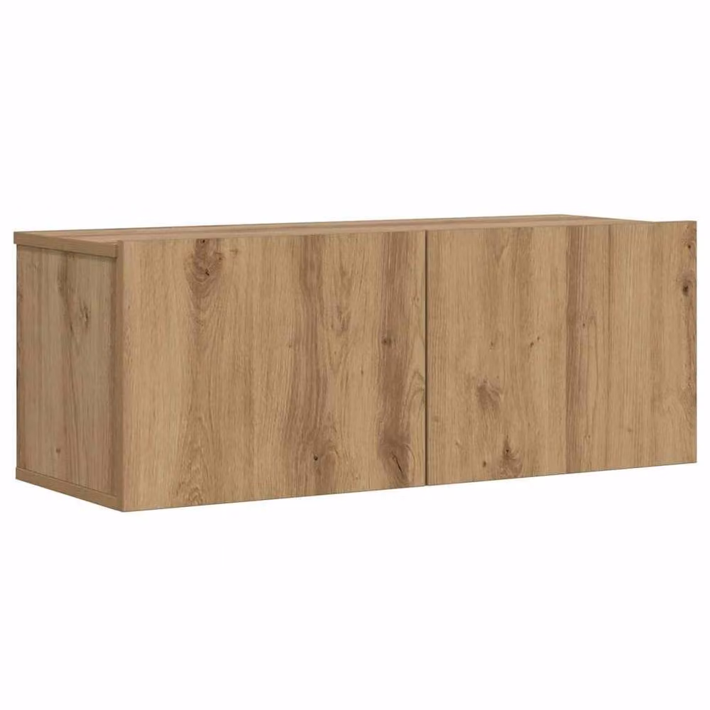 Berkfield Home Artisan Oak Wall Mounted TV Cabinet in Brown, W/D/H: 80 x 30 x 30 cm – 3
