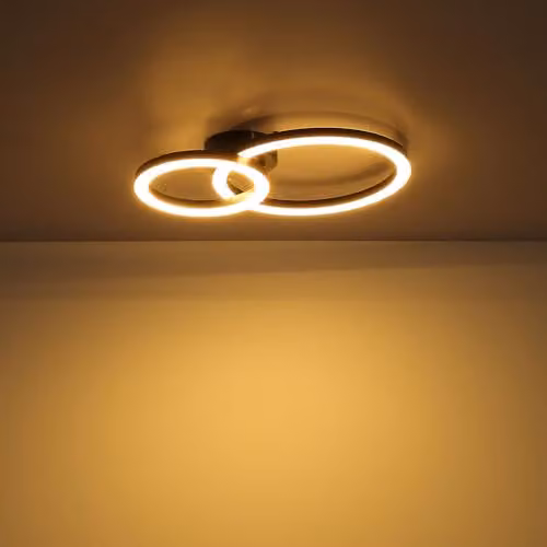 Globo Lighting Modern LED Ring Ceiling Light in Black with Warm White Light – 4