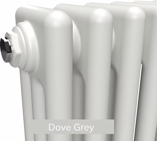 Lux Heat Horizontal 3 Column Steel Radiator in Dove Grey, H 119 cm x W 30 cm