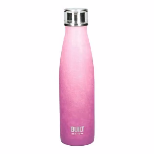 BUILT New York Perfect Seal Leakproof Insulated Stainless Steel Water Bottle, 480 ml, Pink and Purple Ombre – 1