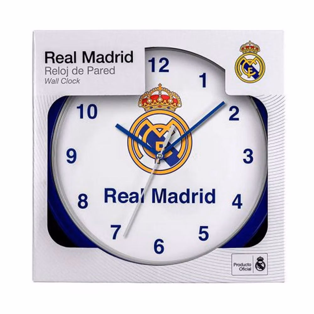 Real Madrid CF Crest Analog Quartz Wall Clock in White – 2