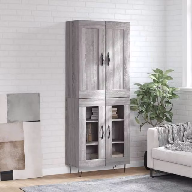 Berkfield Home Grey Sonoma Modern Highboard W/D/H: 69.5 x 34 x 180 cm – 1