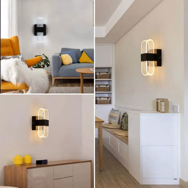 COMELY Modern Black Oval LED Indoor Wall Light with 3-Colour CCT Options – 5