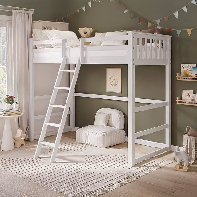 Flair Jules Modern Highsleeper Single Bed with Desk in White