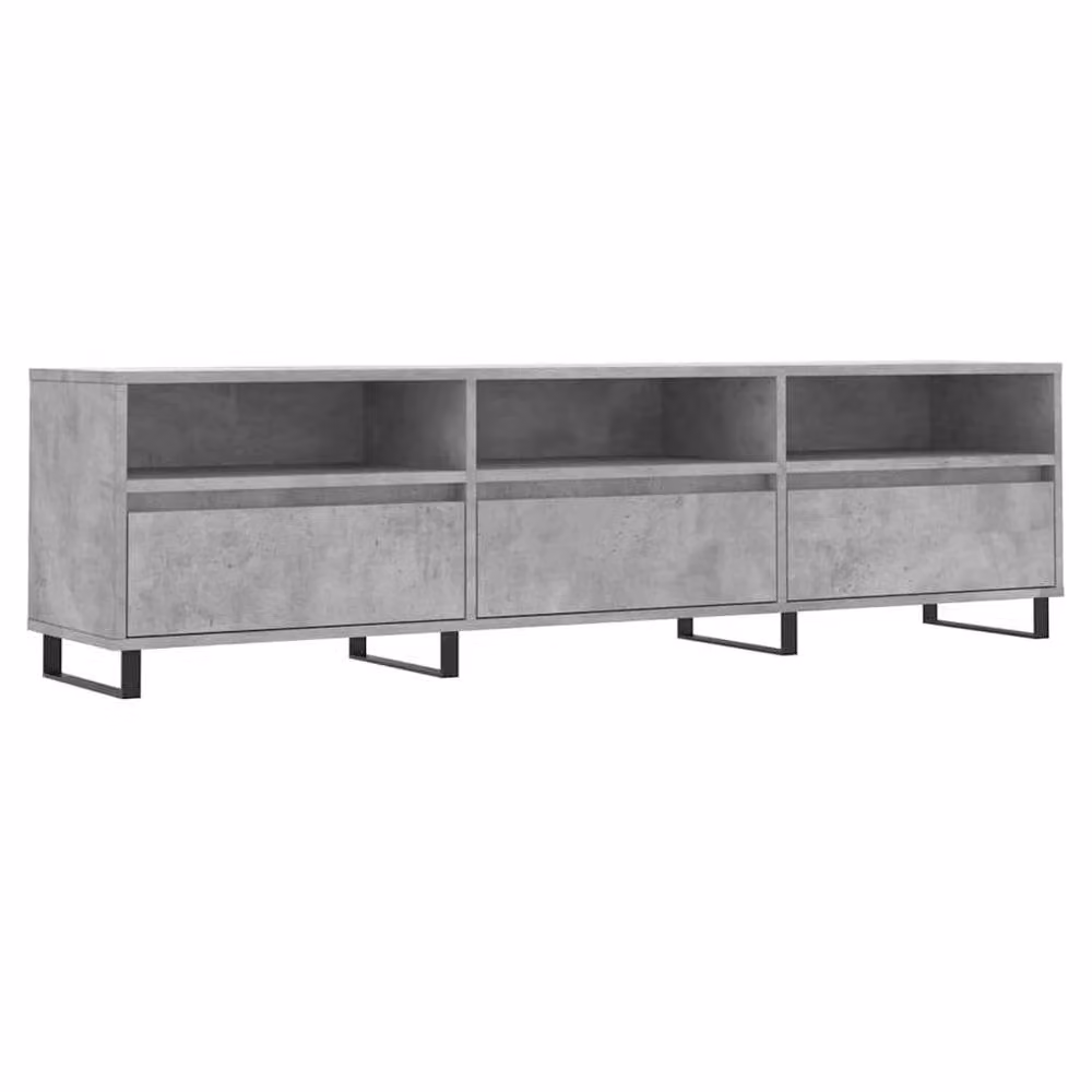Berkfield Home Industrial TV Cabinet in Concrete Grey, W: 150 cm, D: 30 cm, H: 44.5 cm – 3