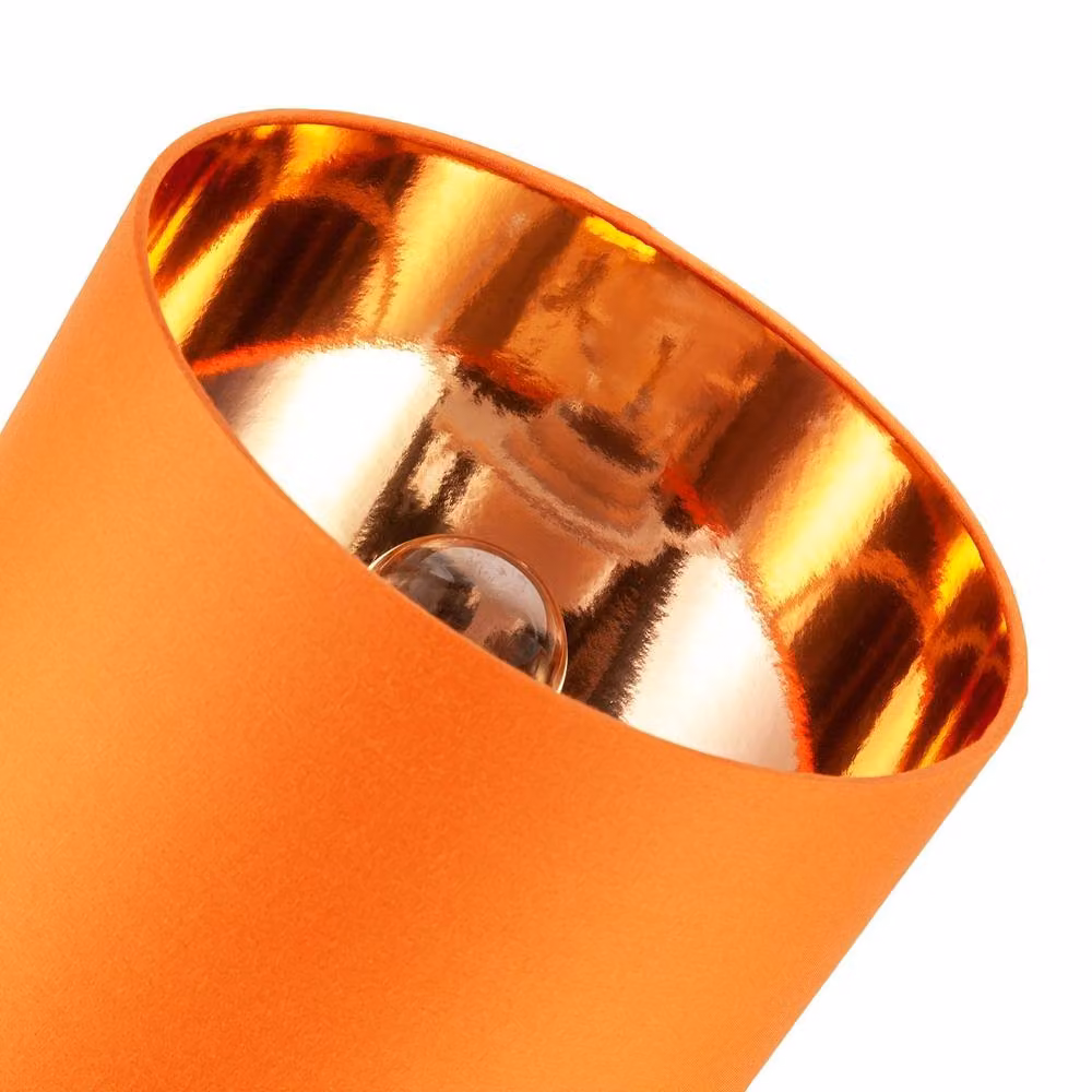 Happy Homewares Contemporary Orange Cotton Cylinder Lamp Shade for Table Base or Pendant Lights, Diameter: 30 cm – 4